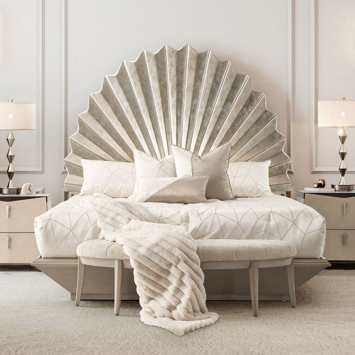 Fantosini Silver Mist Fan Platform Bedroom Set