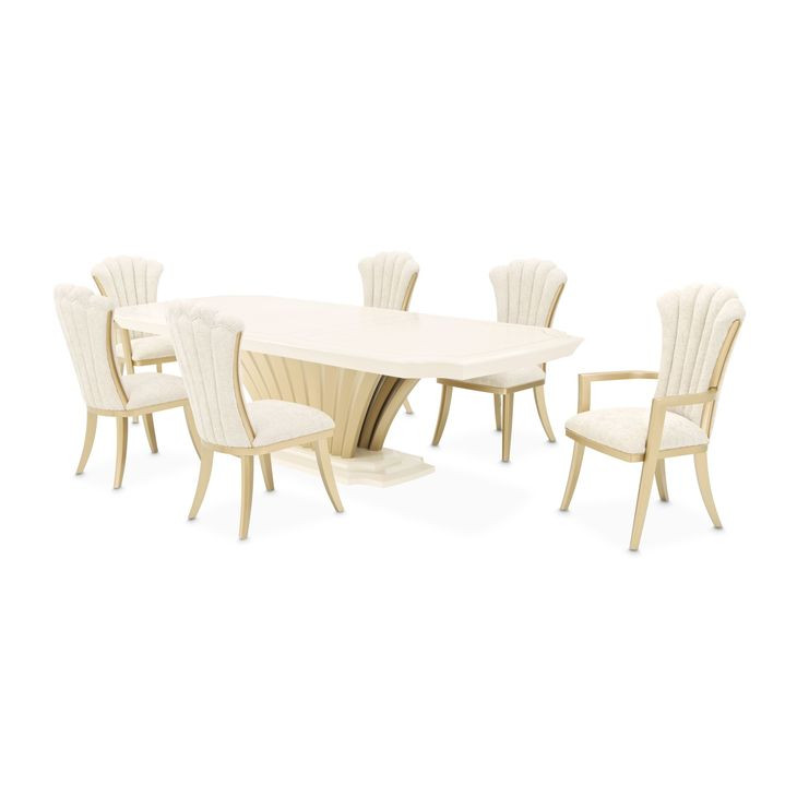 Fantosini Creamy Pearl Extendable Rectangular Dining Room Set