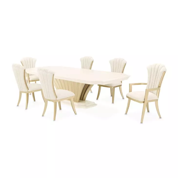 Fantosini Creamy Pearl Extendable Rectangular Dining Room Set