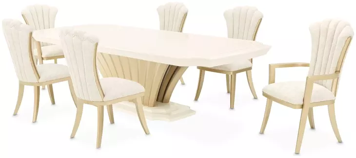 Fantosini Creamy Pearl 140" Extendable Rectangular Dining Table