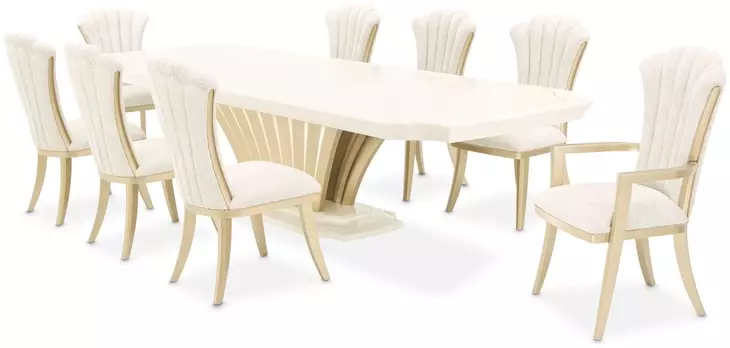 Fantosini Creamy Pearl 140" Extendable Rectangular Dining Table