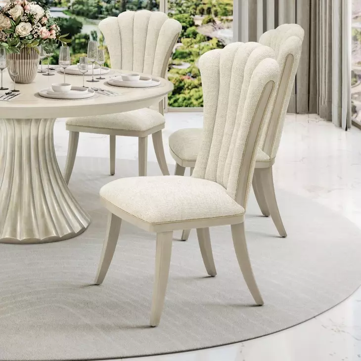 Fantosini Cappuccino Upholstered Dining Side Chair Set of 2