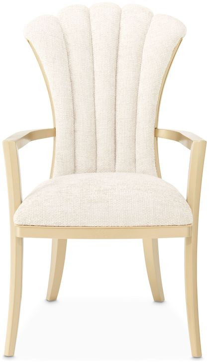 Fantosini Natural Upholstered Dining Arm Chair Set of 2