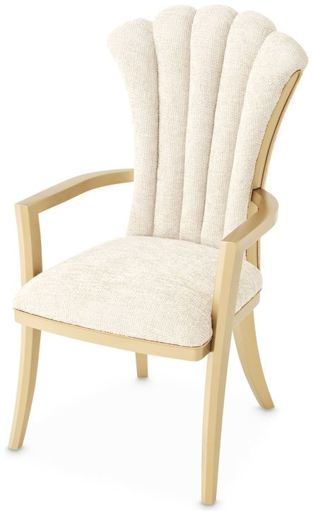 Fantosini Natural Upholstered Dining Arm Chair Set of 2