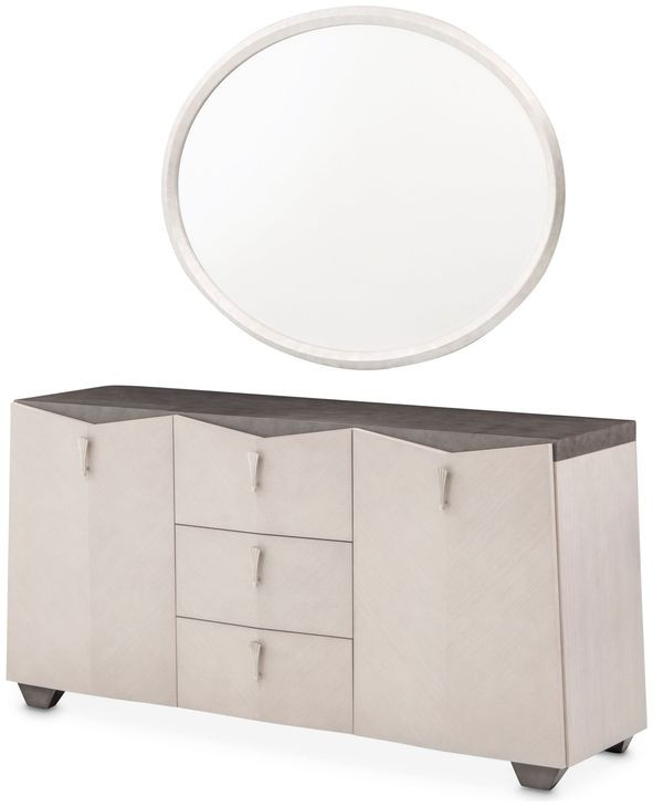 Fontessa Silver Mist 2 Door Sideboard with Mirror