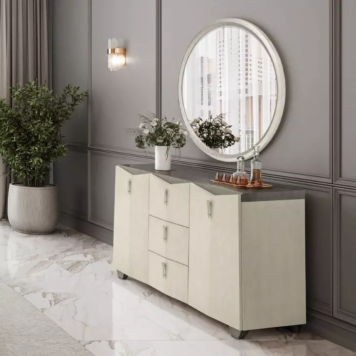 Fantosini Silver Mist 2 Door Sideboard with Mirror