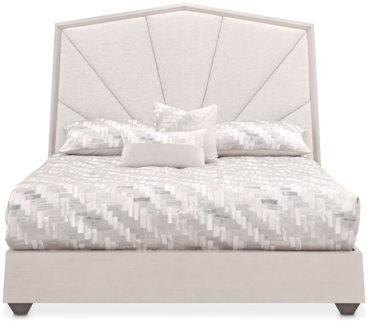 Fantosini Silver Mist and Cappuccino Upholstered Panel Bedroom Set