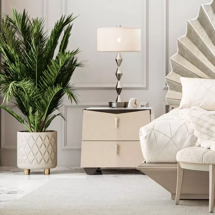 Fantosini Silver Mist 2 Drawer Nightstand