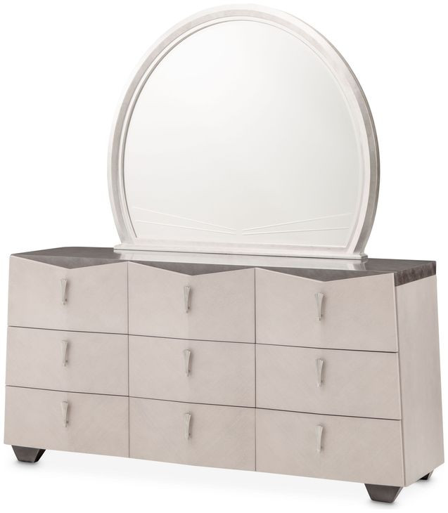 Fontessa Silver Mist 9 Drawer Dresser with Mirror