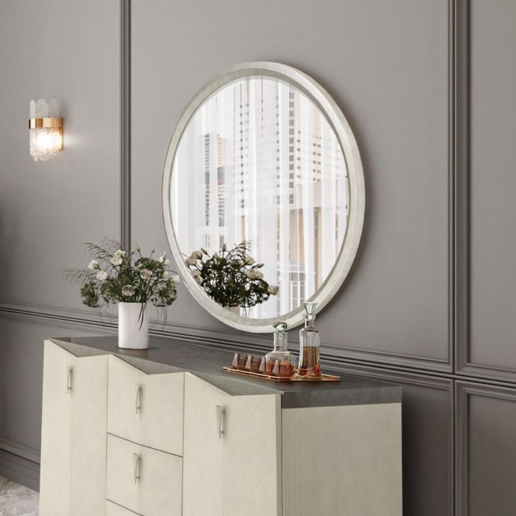 Fantosini Silver Oval Wall Mirror