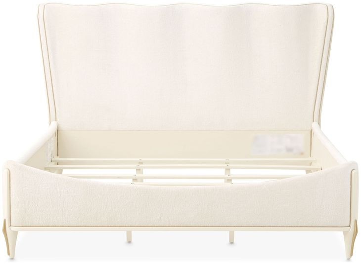 Terravista Creamy Pearl King Upholstered Panel Bed