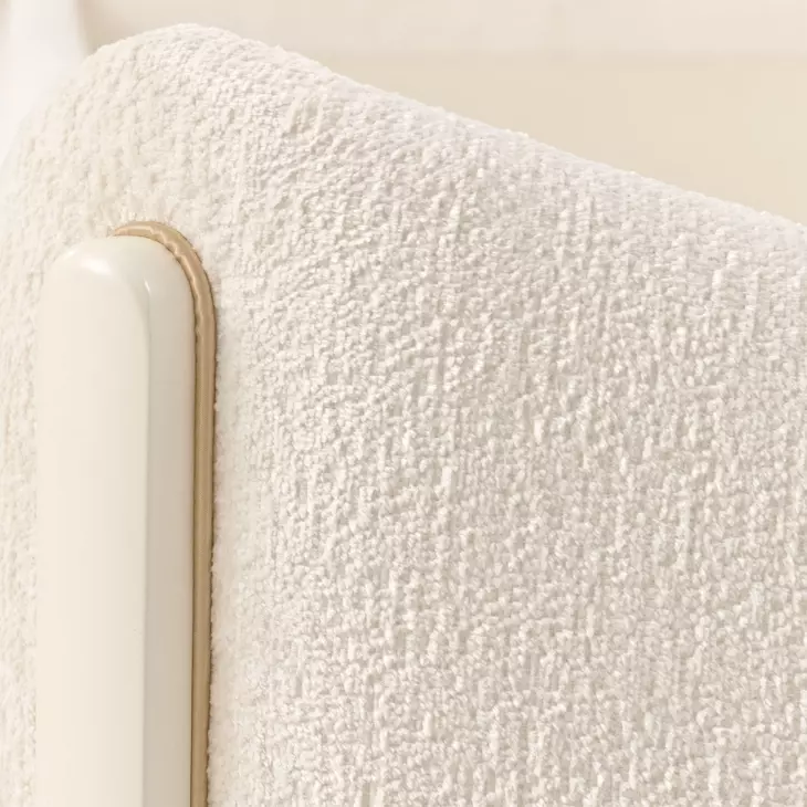 La Terrazza Creamy Pearl King Upholstered Panel Bed