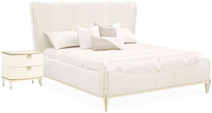Terravista Creamy Pearl Upholstered Panel Bedroom Set