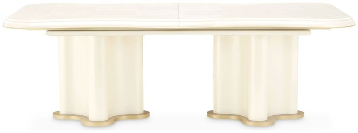La Terrazza Creamy Pearl 141" Extendable Rectangular Dining Table