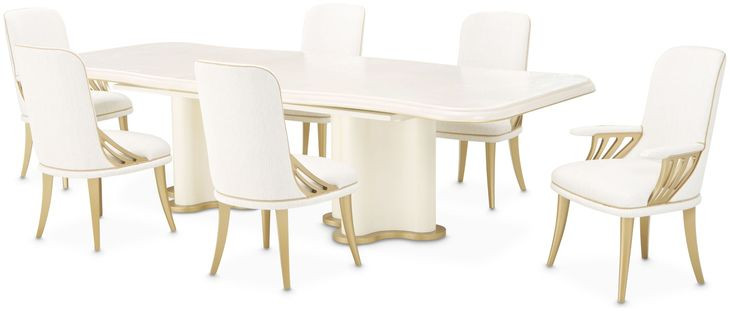 La Terrazza Creamy Pearl Extendable Rectangular Dining Room Set