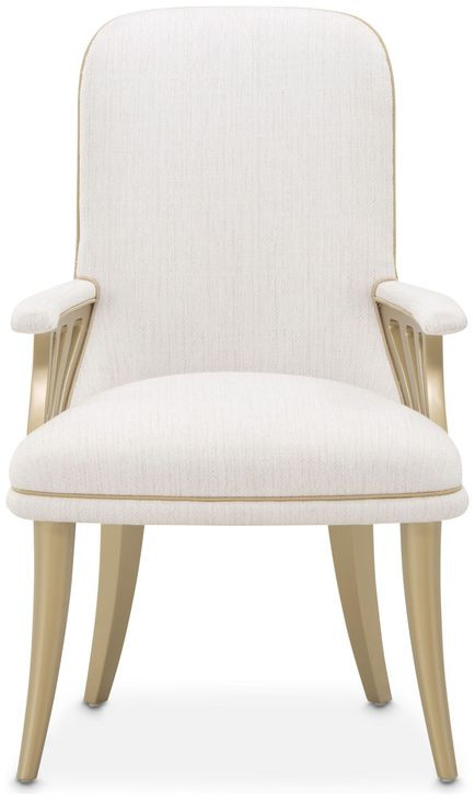 La Terrazza Creamy Pearl Upholstered Dining Arm Chair Set of 2