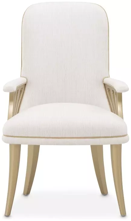 La Terrazza Creamy Pearl Upholstered Dining Arm Chair Set of 2
