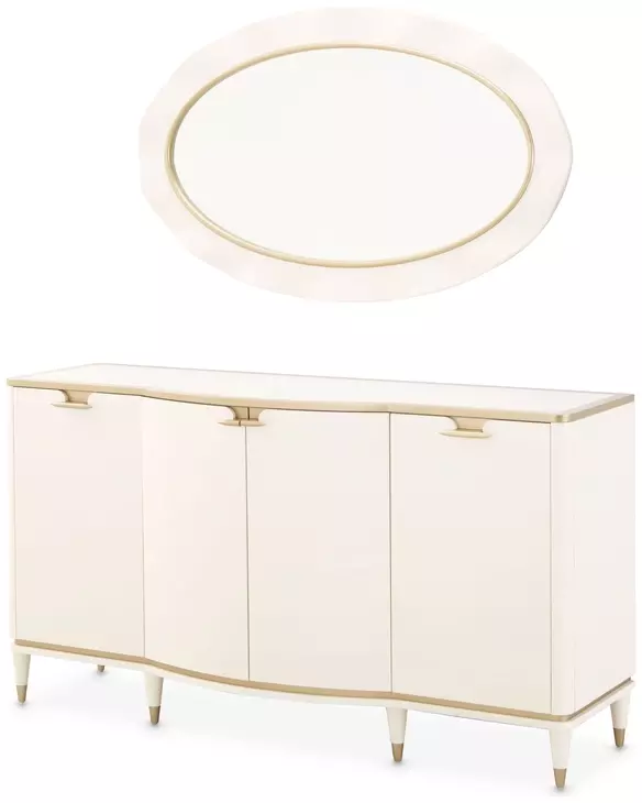 La Terrazza Creamy Pearl Round Dining Room Set