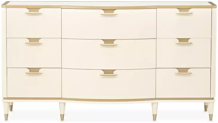La Terrazza Creamy Pearl 9 Drawer Dresser