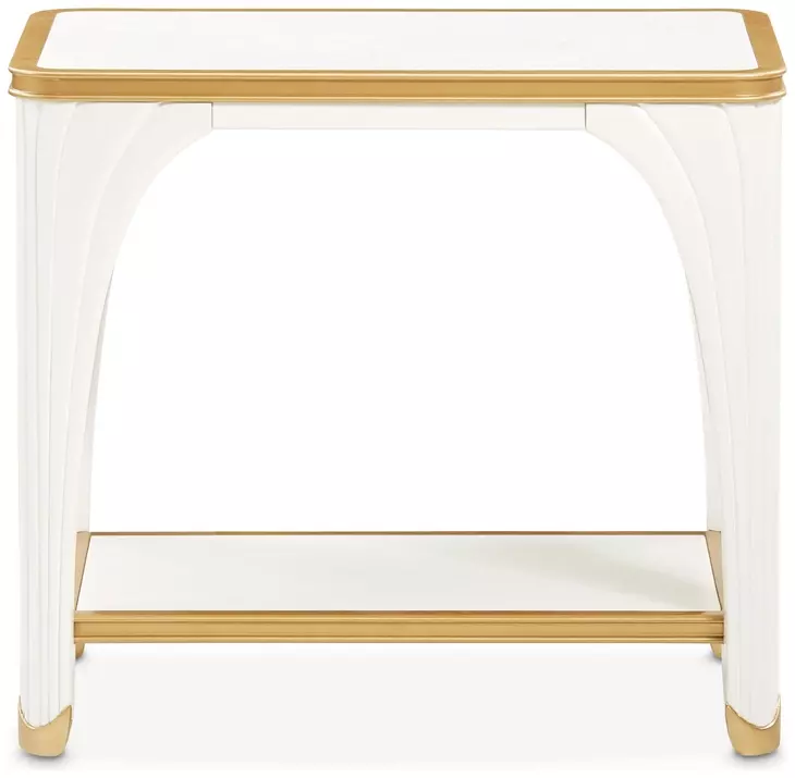 La Terrazza Creamy Pearl Rectangular End Table