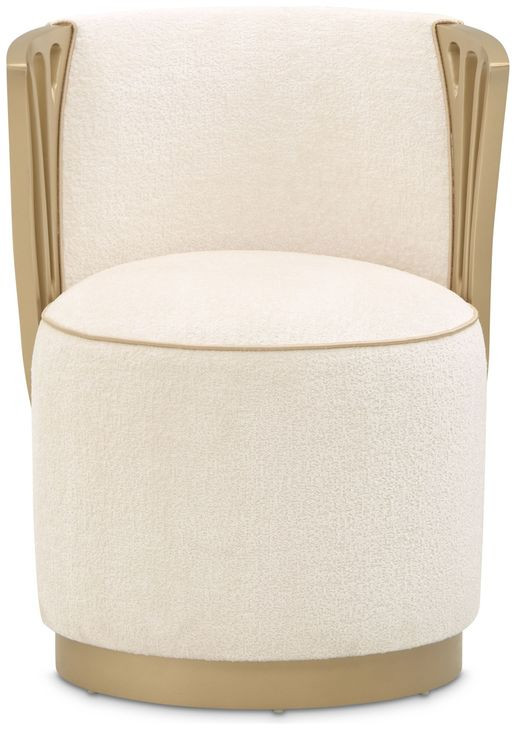 La Terrazza Creamy Pearl Upholstered Vanity Chair