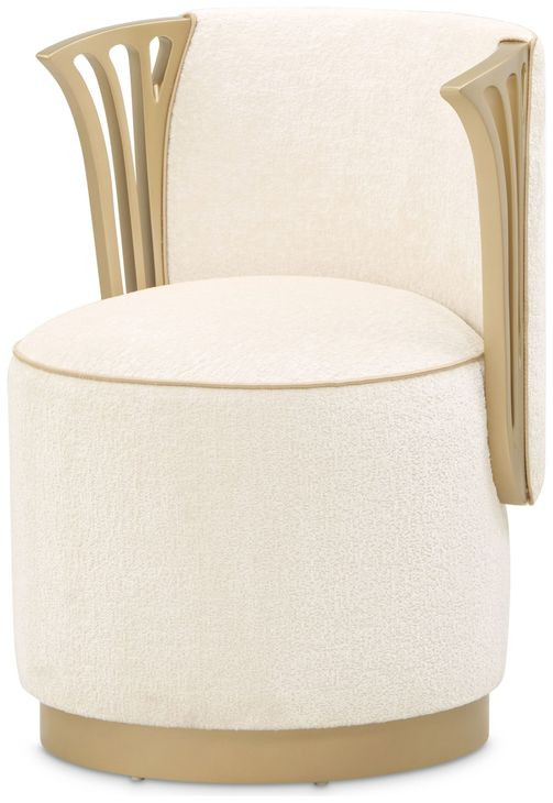 La Terrazza Creamy Pearl Upholstered Vanity Chair