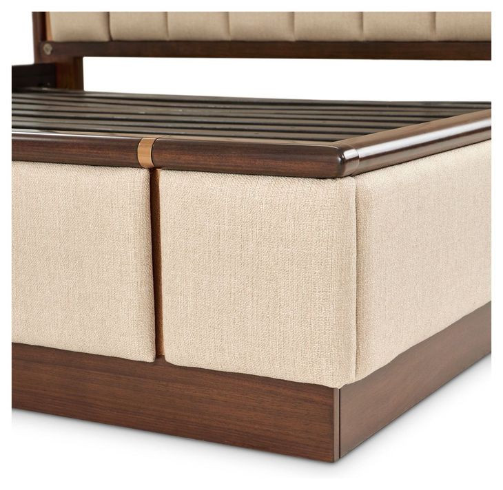 Parkstead Umber Lift Up King Storage Panel Bed with USB Charging