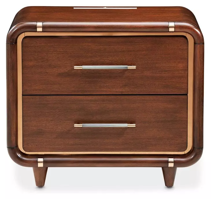 Mason Park Umber 2 Drawer Nightstand with LED Lighting