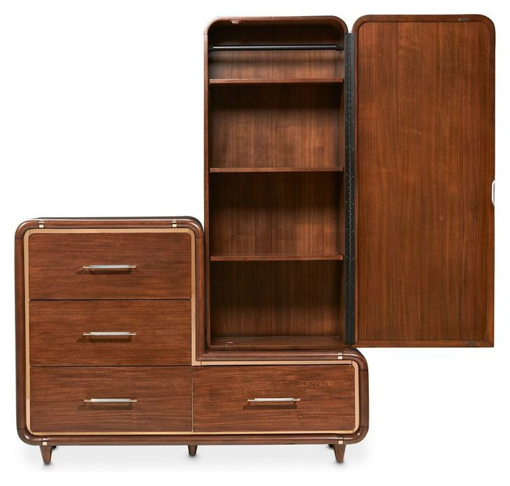 Parkstead Umber 4 Drawer Chest with Storage Mirror