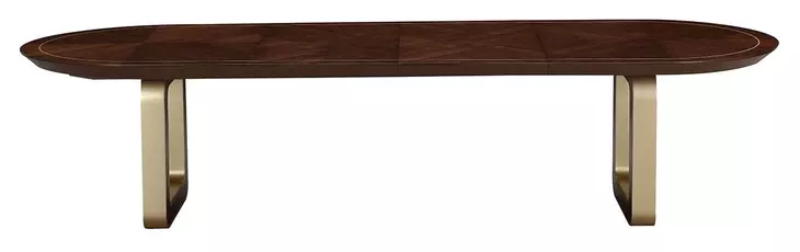 Houston Walnut 128" Extendable Oval Dining Table with Storage