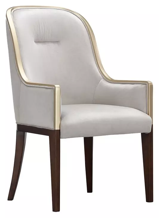 Houston Walnut and Porcini Dining Arm Chair