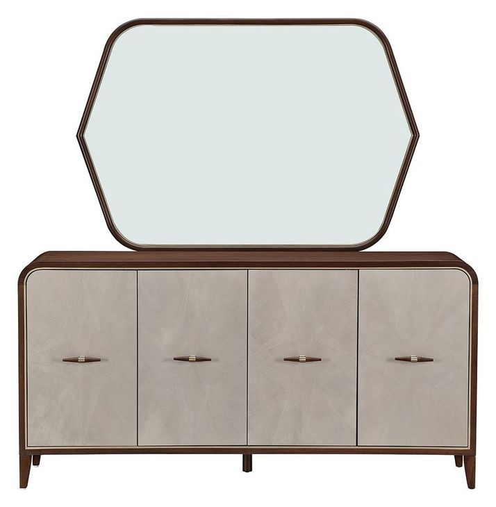 Westhaven Walnut 4 Door Sideboard with Mirror