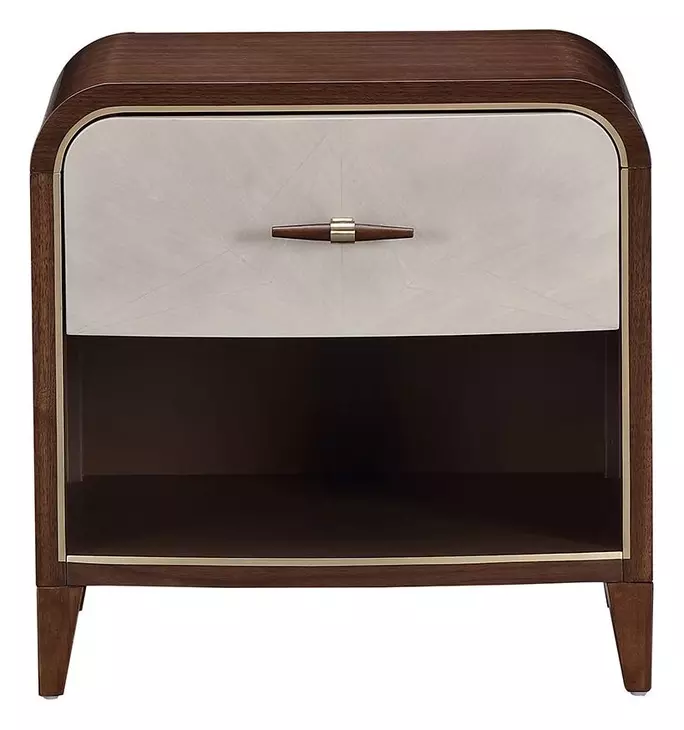 Houston Walnut 1 Drawer Nightstand
