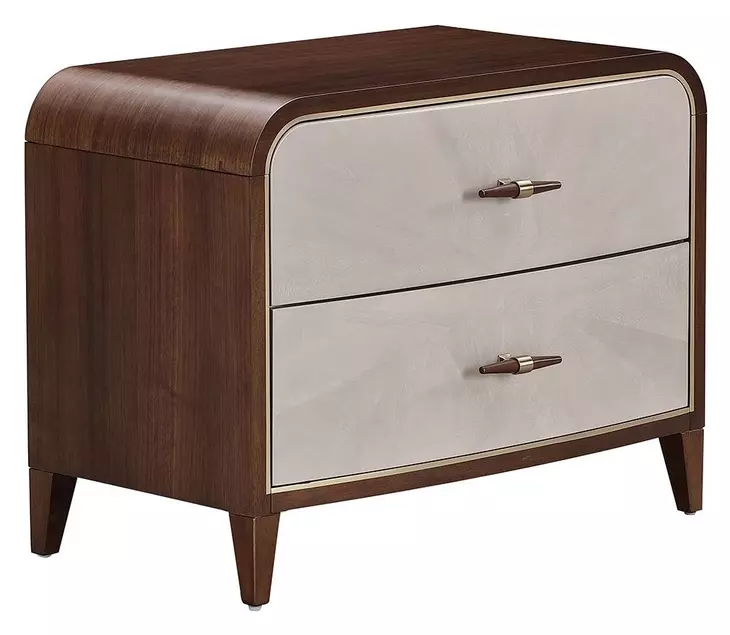 Houston Walnut 2 Drawer Nightstand