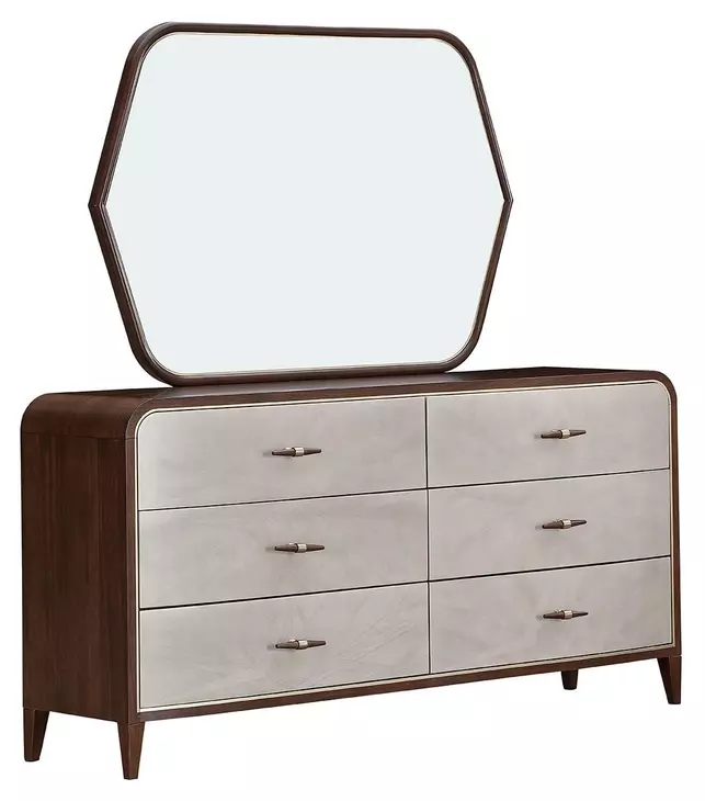 mid century modern dresser with mirror Mid-Century White 6 Drawer - Dark Brown / White this dresser stands as a testament to durability and timeless design Mid Century Modern Vintage Lane