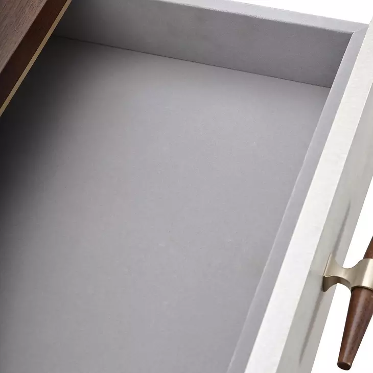 Houston Walnut 2 Drawer Vanity Table with Mirror