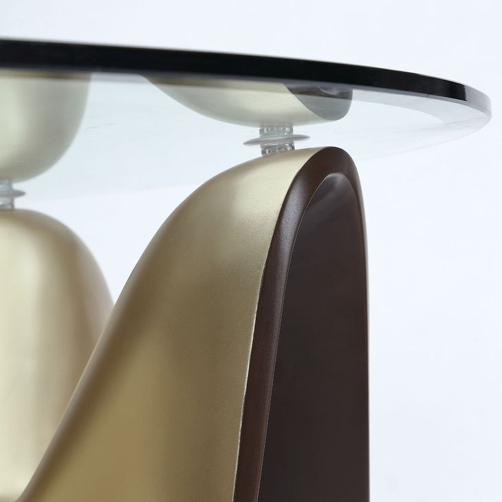 Westhaven Brushed Gold Oval Glass Top Cocktail Table