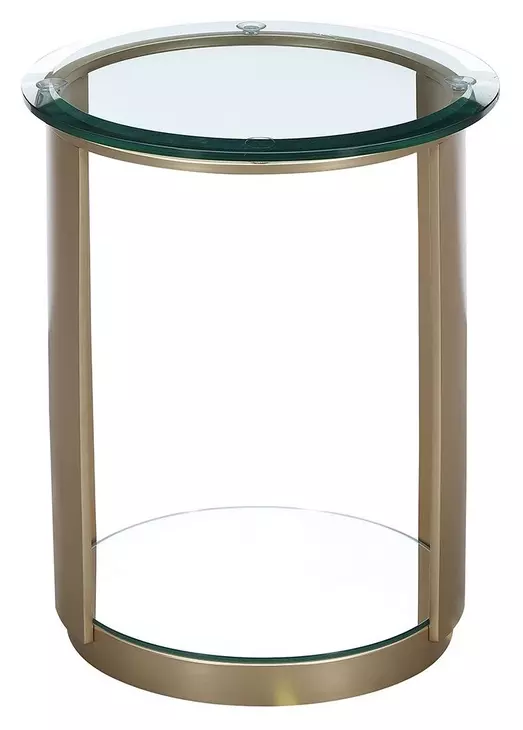 Houston Brushed Gold Round End Table