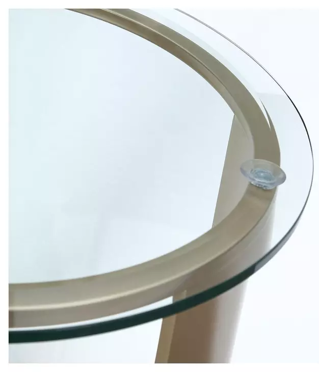 Houston Brushed Gold Round End Table