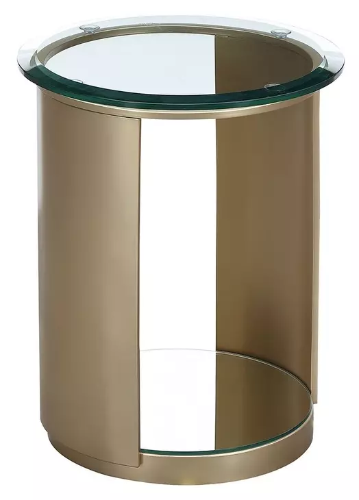Houston Brushed Gold Round End Table