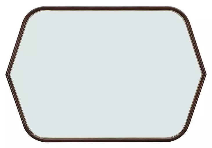 Houston Walnut Hexagon Wall Mirror