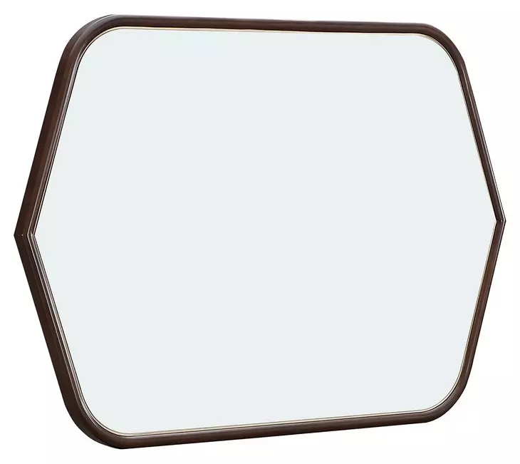 Houston Walnut Hexagon Wall Mirror