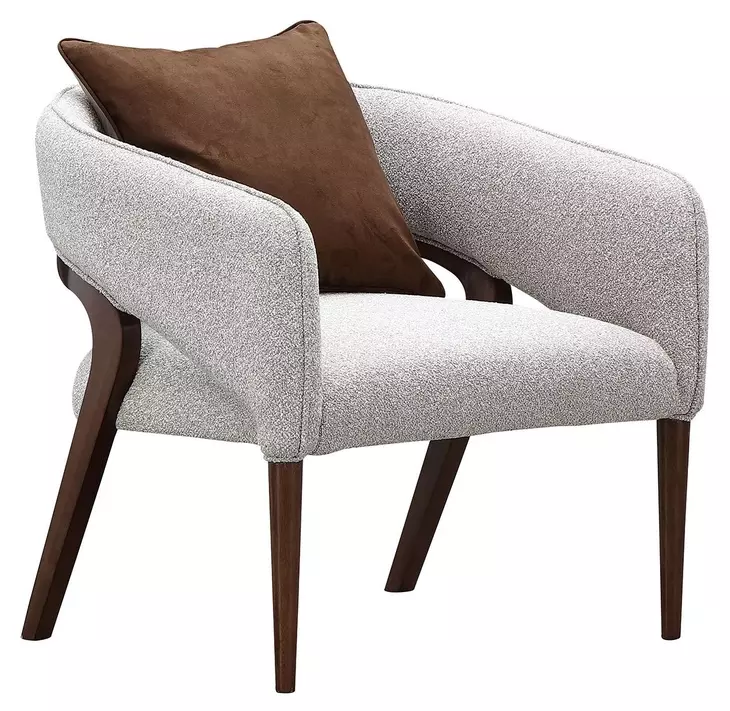 Houston Walnut and Pebble Accent Chair