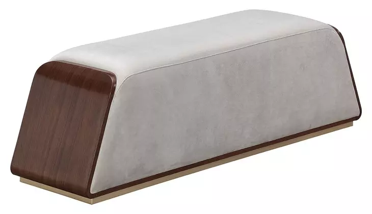 Houston Porcini and Walnut 59" Accent Bench