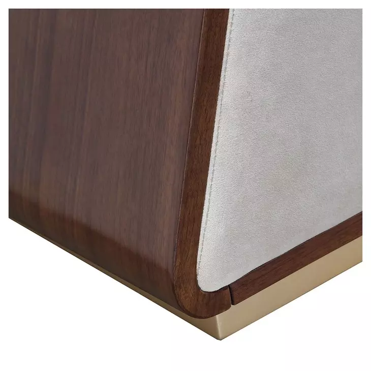 Houston Porcini and Walnut 59" Accent Bench