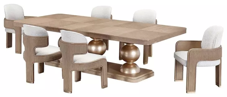 West Kensington Sea Salt Caramel 128" Extendable Rectangular Dining Table