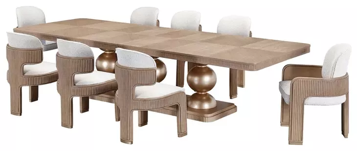 West Kensington Sea Salt Caramel 128" Extendable Rectangular Dining Table