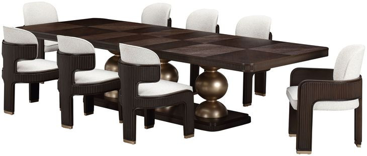 Westminster Row Medium Espresso 128" Extendable Rectangular Dining Table