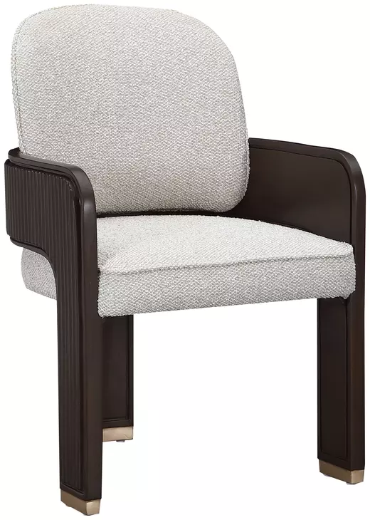 West Kensington Buff and Medium Espresso Upholstered Dining Arm Chair