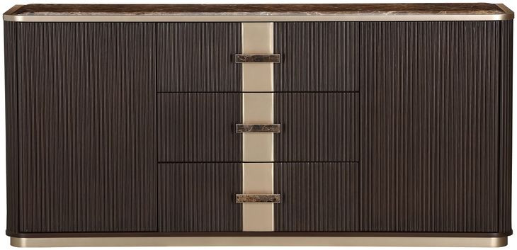 Westminster Row Medium Espresso 2 Door Sideboard with LED